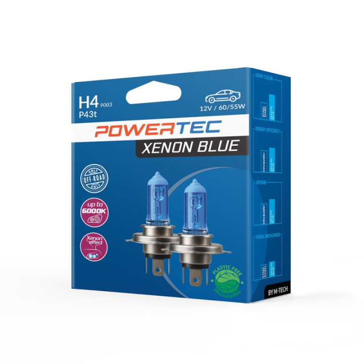 Powertec Xenon blau H4 12 V DUO