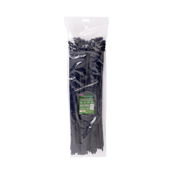 Nylonowe opaski zaciskowe ROAD-TEQ wymiar:7, 6x450mm, 100szt., czarne