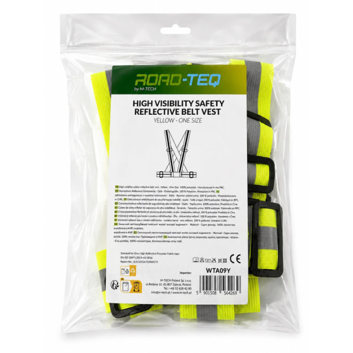 High visibility safety strap ROAD-TEQ - gelb - S-XXL