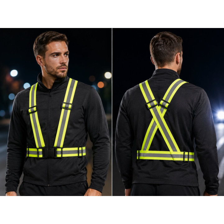 High visibility safety strap ROAD-TEQ - gelb - S-XXL